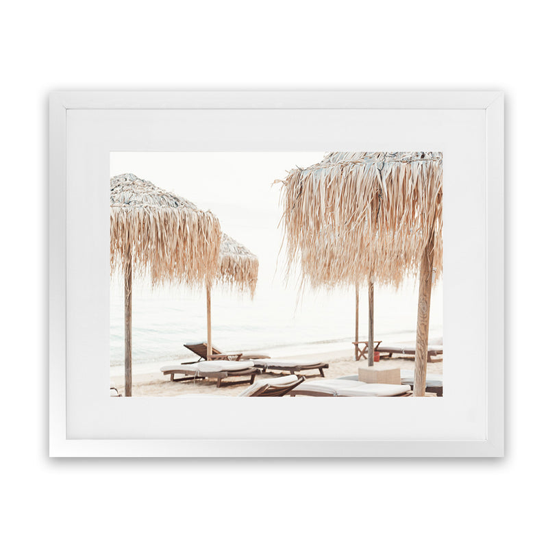 Shop Palm Parasols Photo Art Print-Amalfi Coast Italy, Brown, Coastal, Greece, Landscape, Photography, Tropical, View All-framed poster wall decor artwork