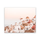Shop Sunset in Santorini Photo Art Print-Greece, Landscape, Photography, Pink, View All-framed poster wall decor artwork