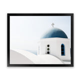 Shop Santorini Vista II Photo Art Print-Blue, Coastal, Greece, Landscape, Photography, View All, White-framed poster wall decor artwork