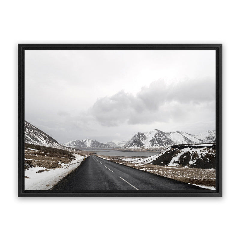 Shop Road Photo Canvas Art Print-Brown, Grey, Horizontal, Landscape, Nature, Photography, Photography Canvas Prints, Rectangle, Scandinavian, View All-framed wall decor artwork