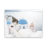 Shop Stairway to Heaven II Photo Canvas Art Print-Blue, Coastal, Greece, Landscape, Photography, Photography Canvas Prints, View All, White-framed wall decor artwork