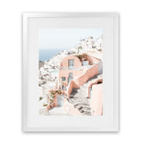 Shop Santorini Pink House II Photo Art Print-Coastal, Greece, Neutrals, Photography, Pink, Portrait, View All-framed poster wall decor artwork