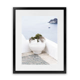 Shop White Grecian Urn Photo Art Print-Coastal, Greece, Photography, Portrait, Purple, View All, White-framed poster wall decor artwork
