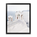 Shop Oia Bells I Photo Art Print-Blue, Coastal, Greece, Photography, Portrait, View All, White-framed poster wall decor artwork