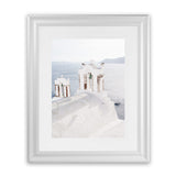 Shop Oia Bells I Photo Art Print-Blue, Coastal, Greece, Photography, Portrait, View All, White-framed poster wall decor artwork