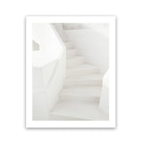 Shop Grecian Stairs Photo Art Print-Coastal, Greece, Photography, Portrait, View All, White-framed poster wall decor artwork