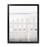 Shop Santorini Gate Photo Art Print-Coastal, Greece, Photography, Portrait, View All, White-framed poster wall decor artwork