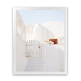 Shop Santorini Town Photo Art Print-Greece, Neutrals, Photography, Portrait, View All, White-framed poster wall decor artwork