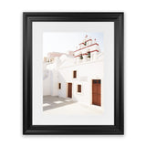 Shop Oia Little Church Photo Art Print-Brown, Greece, Photography, Portrait, View All, White-framed poster wall decor artwork