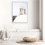 Shop White Bell Tower Photo Canvas Art Print-Coastal, Photography, Photography Canvas Prints, Portrait, View All, White-framed wall decor artwork