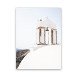 Shop White Bell Tower Photo Canvas Art Print-Coastal, Photography, Photography Canvas Prints, Portrait, View All, White-framed wall decor artwork