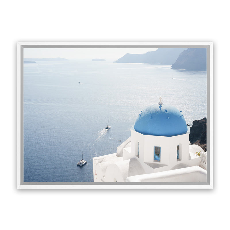 Shop Aegean Vista II Photo Canvas Art Print-Blue, Coastal, Greece, Landscape, Photography, Photography Canvas Prints, View All-framed wall decor artwork