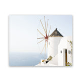 Shop Santorini Windmill II Photo Art Print-Blue, Coastal, Greece, Landscape, Photography, View All, White-framed poster wall decor artwork
