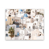 Shop Santorini Architecture Photo Art Print-Landscape, Neutrals, Photography, View All, White-framed poster wall decor artwork