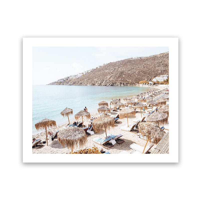 Shop Mykonos Beach I Photo Art Print-Brown, Coastal, Greece, Horizontal, Landscape, Neutrals, Photography, Rectangle, View All-framed poster wall decor artwork