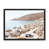 Shop Mykonos Beach I Photo Canvas Art Print-Brown, Coastal, Greece, Horizontal, Landscape, Neutrals, Photography, Photography Canvas Prints, Rectangle, View All-framed wall decor artwork