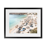 Shop Mykonos Beach II Photo Art Print-Brown, Coastal, Greece, Horizontal, Landscape, Neutrals, Photography, Rectangle, View All-framed poster wall decor artwork