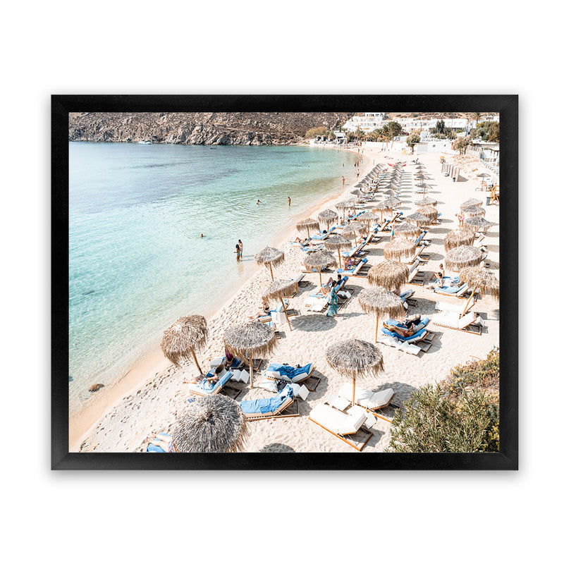 Shop Mykonos Beach II Photo Art Print-Brown, Coastal, Greece, Horizontal, Landscape, Neutrals, Photography, Rectangle, View All-framed poster wall decor artwork