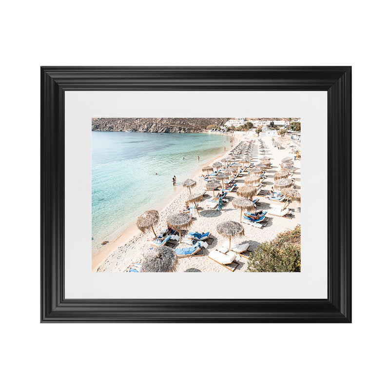Shop Mykonos Beach II Photo Art Print-Brown, Coastal, Greece, Horizontal, Landscape, Neutrals, Photography, Rectangle, View All-framed poster wall decor artwork