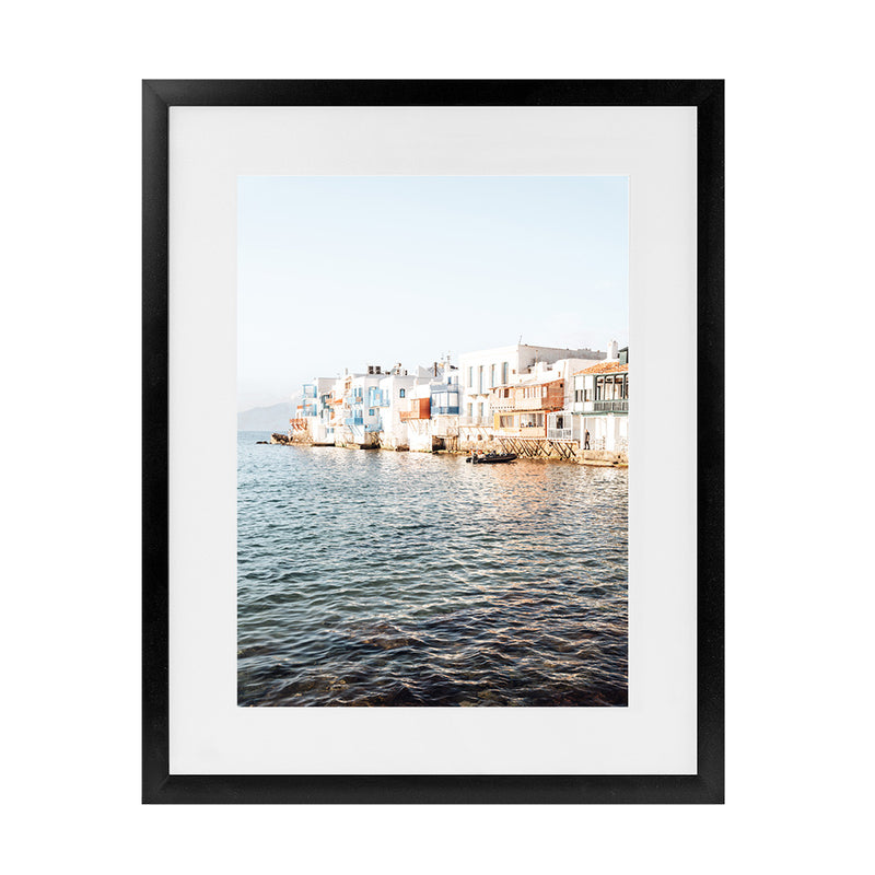 Shop Little Venice Mykonos II Photo Art Print-Blue, Coastal, Photography, Portrait, Rectangle, View All-framed poster wall decor artwork