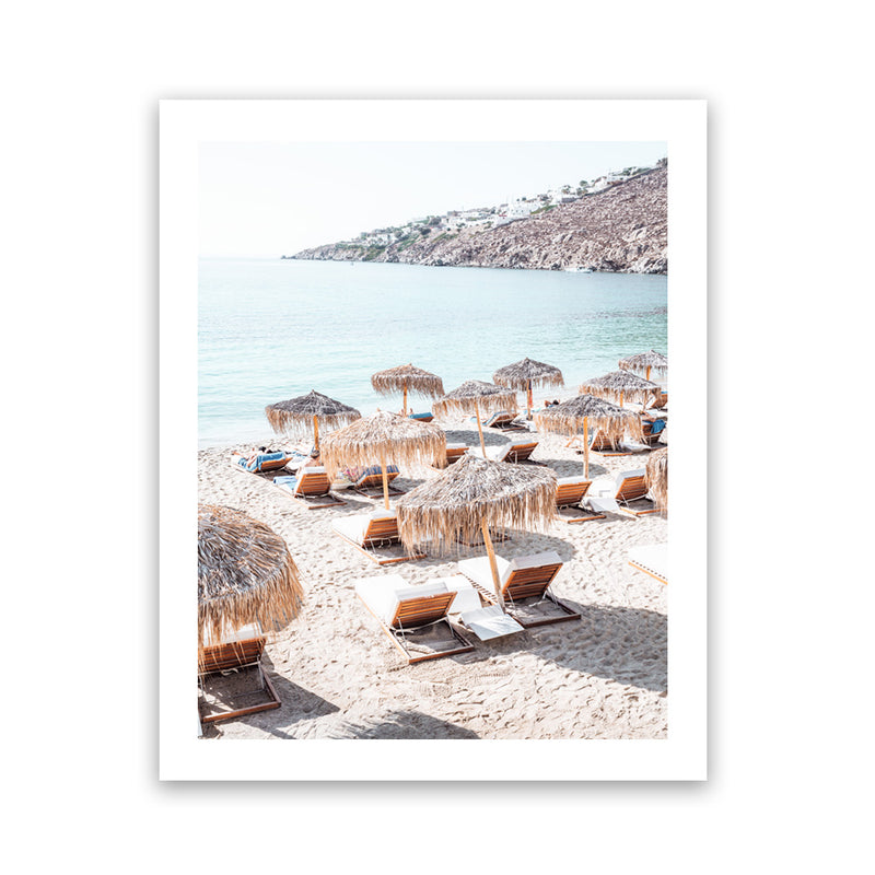 Shop Mykonos Beach IV Photo Art Print-Boho, Brown, Coastal, Greece, Neutrals, Photography, Portrait, Rectangle, View All-framed poster wall decor artwork