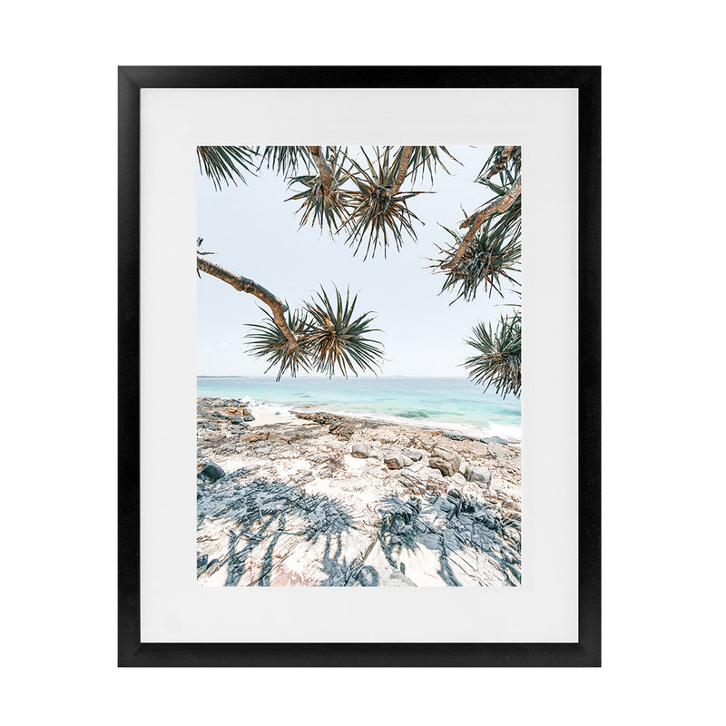 Shop Beach Outlook II Photo Art Print-Coastal, Green, Neutrals, Photography, Portrait, Rectangle, Tropical, View All-framed poster wall decor artwork