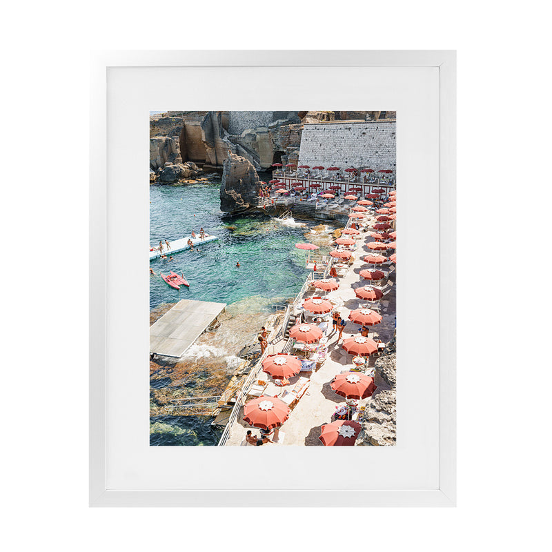 Shop Bagno Marino Archi II Photo Art Print-Amalfi Coast Italy, Coastal, Photography, Portrait, Rectangle, Red, View All-framed poster wall decor artwork