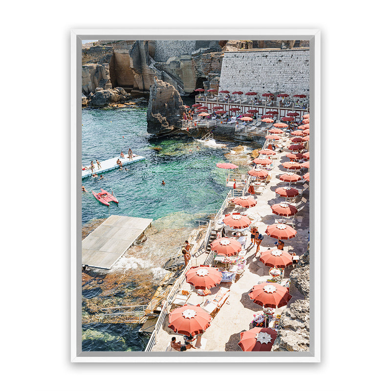 Shop Bagno Marino Archi II Photo Canvas Art Print-Amalfi Coast Italy, Coastal, Landscape, Photography, Photography Canvas Prints, Portrait, Rectangle, Red, View All-framed wall decor artwork