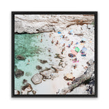 Shop Salento Beach Day Swims II (Square) Photo Canvas Art Print-Amalfi Coast Italy, Blue, Coastal, Green, Neutrals, Photography, Photography Canvas Prints, Square, View All-framed wall decor artwork