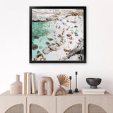 Shop Salento Beach Day Swims II (Square) Photo Art Print-Amalfi Coast Italy, Blue, Coastal, Green, Photography, Square, View All-framed poster wall decor artwork