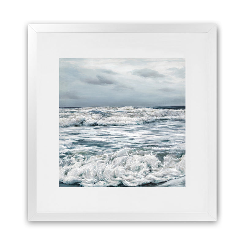 Shop Evening Swell (Square) Art Print-Blue, Coastal, Grey, Square, View All-framed painted poster wall decor artwork