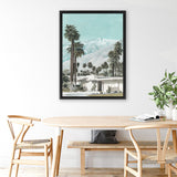 Shop Palm Springs Canvas Art Print-Blue, Boho, Botanicals, Coastal, Green, Portrait, Tropical, View All-framed wall decor artwork