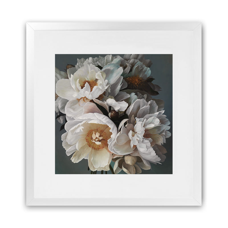 Shop Spring Bouquet (Square) Art Print-Botanicals, Florals, Grey, Hamptons, Square, View All, White-framed painted poster wall decor artwork