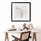 Shop White Orchid Stems (Square) Art Print-Botanicals, Florals, Hamptons, Neutrals, Square, View All, White-framed painted poster wall decor artwork