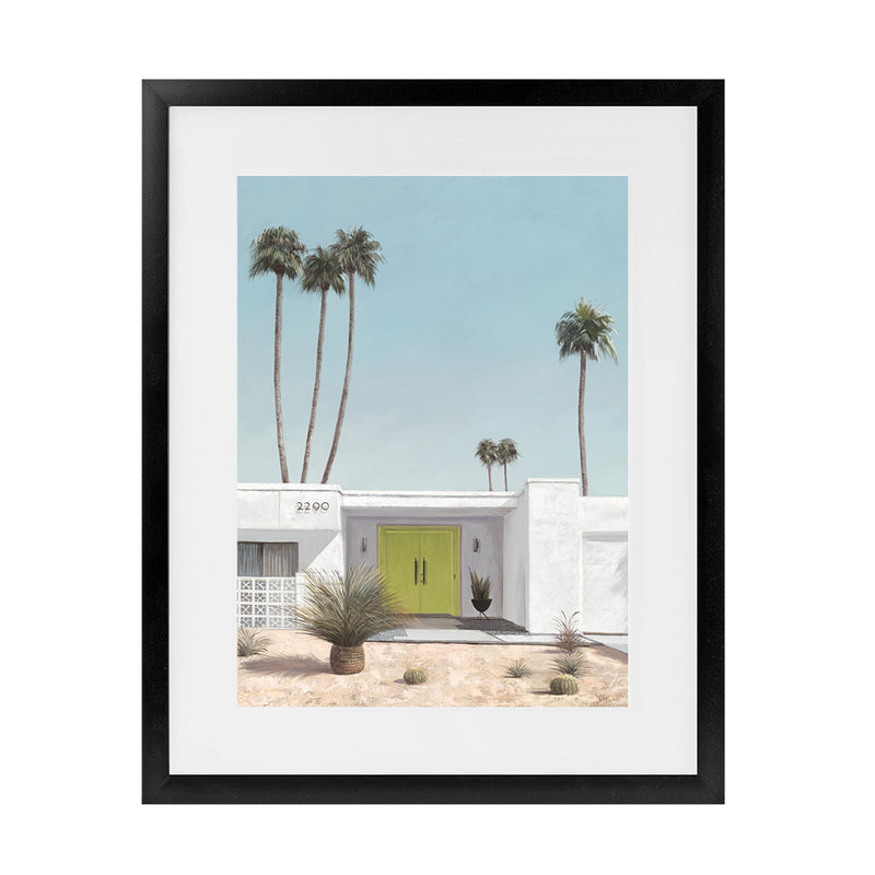 Shop Palm Springs Doorway 1 Art Print-Blue, Coastal, Green, Portrait, Rectangle, Tropical, View All-framed painted poster wall decor artwork
