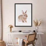 Shop Baby Rabbit Canvas Art Print-Animals, Baby Nursery, Brown, Neutrals, Photography, Photography Canvas Prints, Portrait, View All-framed wall decor artwork