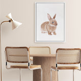 Shop Baby Rabbit Canvas Art Print-Animals, Baby Nursery, Brown, Neutrals, Photography, Photography Canvas Prints, Portrait, View All-framed wall decor artwork