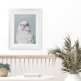 Shop Milly The Umbrella Cockatoo Art Print-Animals, Birds, Blue, Portrait, Rectangle, View All, White-framed painted poster wall decor artwork
