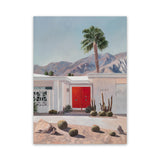 Shop Palm Springs Doorway 4 Canvas Art Print-Blue, Boho, Botanicals, Coastal, Nature, Orange, Portrait, Tropical, View All-framed wall decor artwork