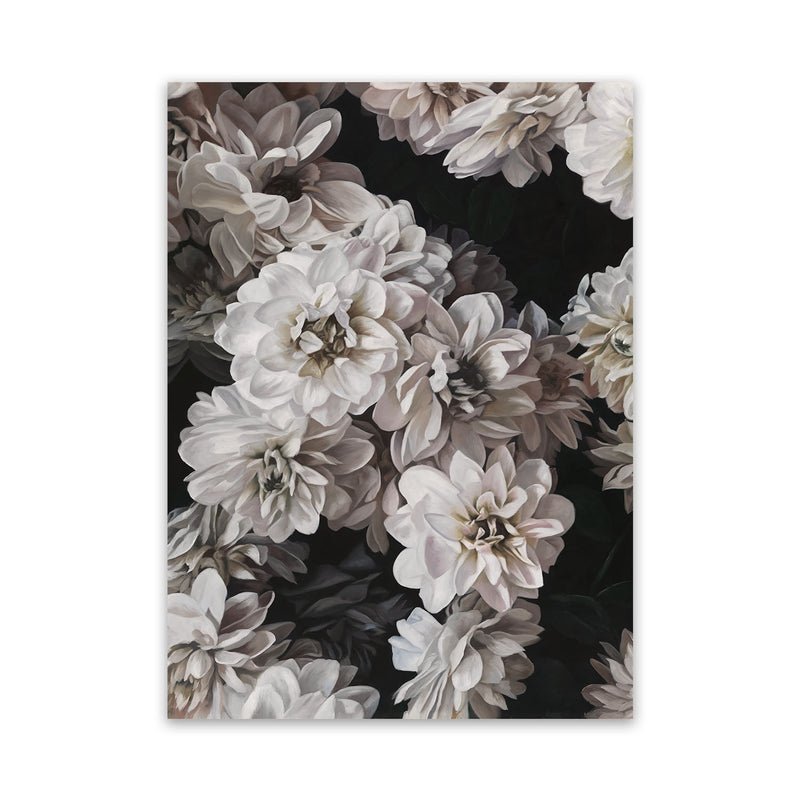 Shop Vintage Blooms Canvas Art Print-Black, Botanicals, Florals, Portrait, Rectangle, View All-framed wall decor artwork