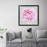 Shop Pink Peony (Square) Art Print-Botanicals, Florals, Grey, Pink, Square, View All-framed painted poster wall decor artwork