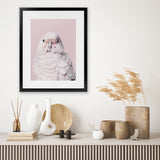 Shop Milly The Umbrella Cockatoo - Pink Art Print-Animals, Baby Nursery, Birds, Pink, Portrait, View All-framed painted poster wall decor artwork
