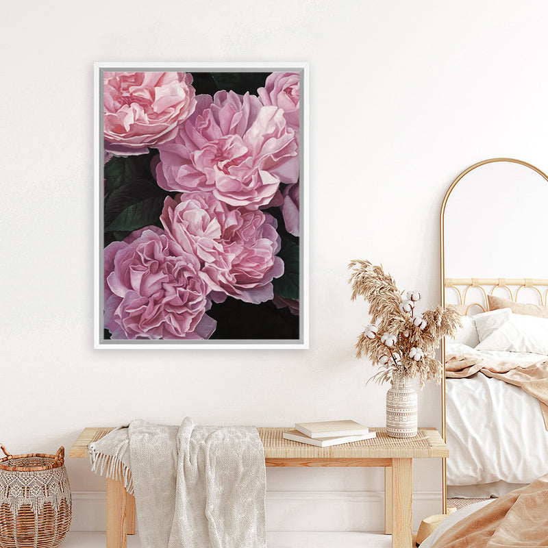 Shop Beautiful Blooms II Canvas Art Print-Botanicals, Florals, Pink, Portrait, Rectangle, View All-framed wall decor artwork