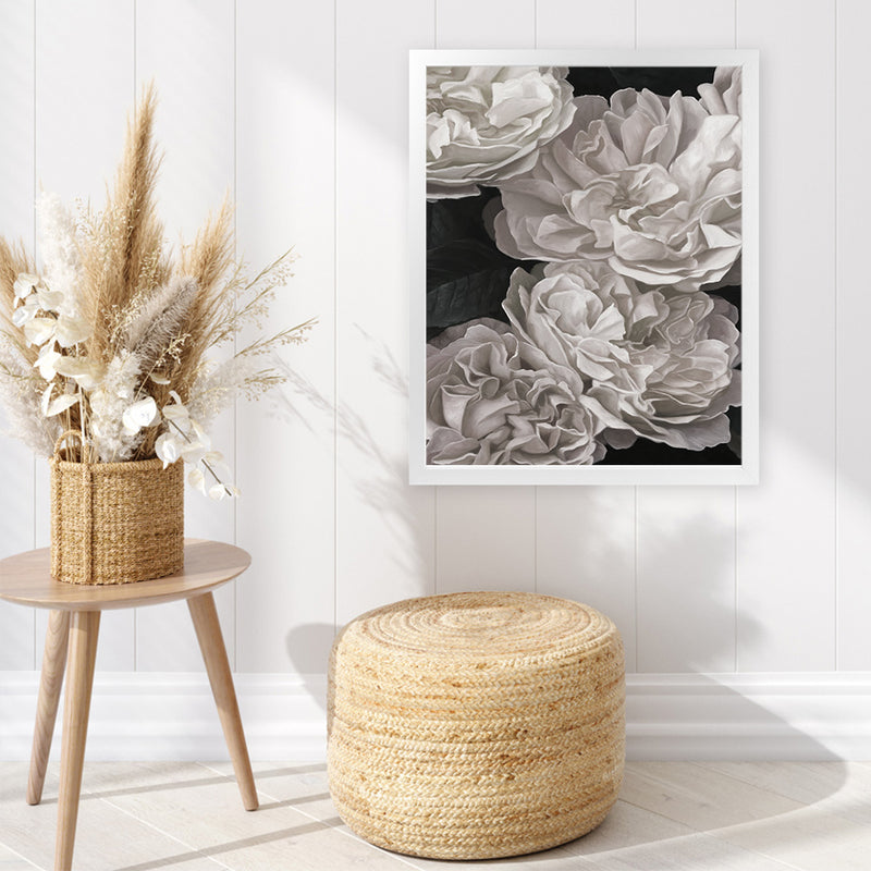 Shop Beautiful Blooms III Art Print-Botanicals, Florals, Portrait, Rectangle, View All, White-framed painted poster wall decor artwork