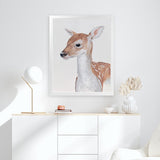 Shop Baby Deer II Art Print-Animals, Brown, Portrait, View All-framed painted poster wall decor artwork