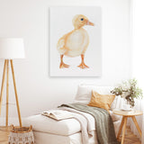 Shop Baby Duckling Canvas Art Print-Animals, Baby Nursery, Birds, Portrait, Rectangle, View All, Yellow-framed wall decor artwork