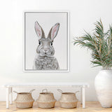 Shop Baby Rabbit III Canvas Art Print-Animals, Baby Nursery, Grey, Portrait, View All-framed wall decor artwork