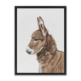 Shop Baby Donkey Canvas Art Print-Animals, Brown, Portrait, View All-framed wall decor artwork