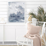 Shop Cloudscape II Art Print-Baby Nursery, Blue, Portrait, Scandinavian, View All-framed painted poster wall decor artwork