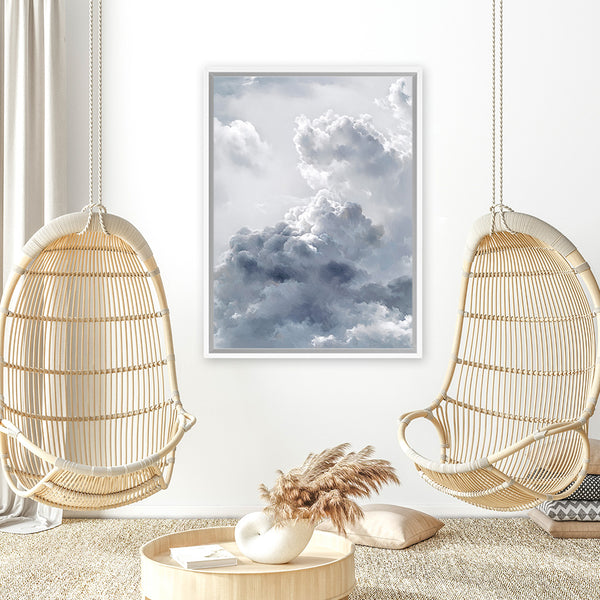 Shop Cloudscape II Canvas Art Print-Baby Nursery, Blue, Portrait, Scandinavian, View All-framed wall decor artwork